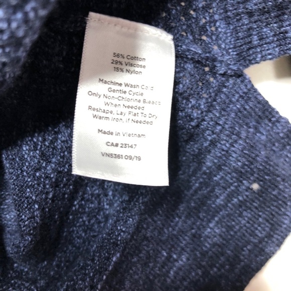 T by Talbots Slub Knit Drop Shoulder Pullover Sweater Navy Blue XL - Picture 6 of 6